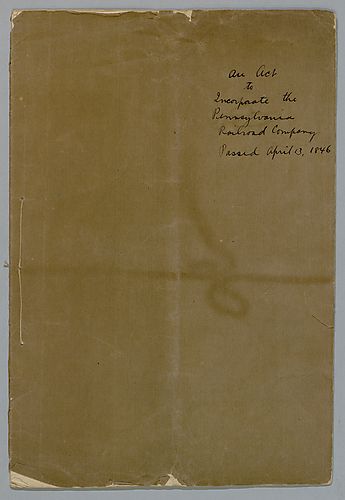 An Act to Incorporate the PA Railroad Co.