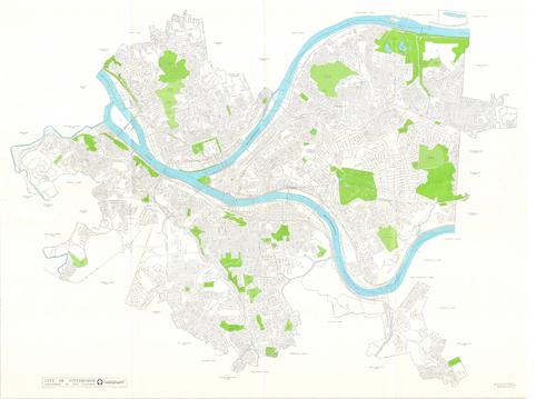Map of the City of Pittsburgh, published by the Pittsburgh Dept. of City Planning