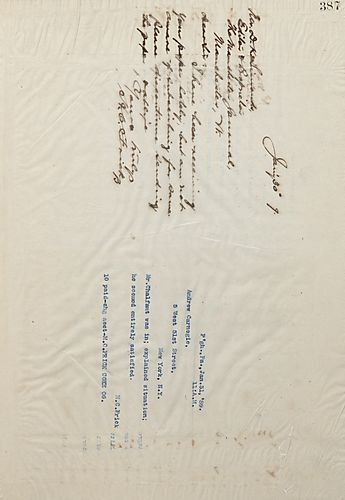 Frick wires Carnegie to tell him Walker drew for Phipps money yesterday