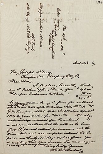 Frick writes to Carnegie that all papers have been executed and delivered