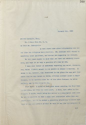 Frick writes Carnegie to say he hopes he gets better soon and when he knows what train he is coming on to notify him