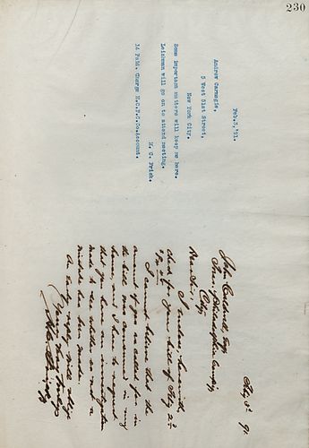 Frick wires Carnegie saying that important matters are keeping him here, but [John] Leishman will attend meeting instead