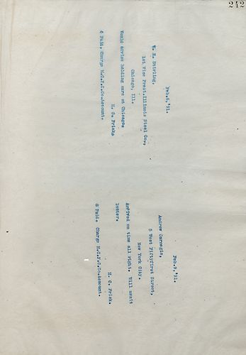 Frick wires Carnegie that he arrived on time and will be waiting for the letter