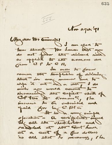 Frick writes on reasons why Carnegie should increase the capital stock of Carnegie, Phipps, and Company