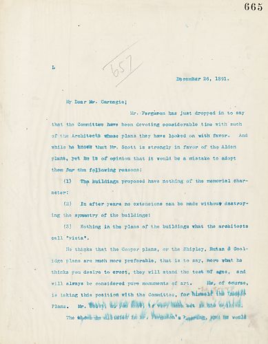 Frick writes on Mr. Ferguson's reasons as to why it would be a mistake to adopt the Alden plans