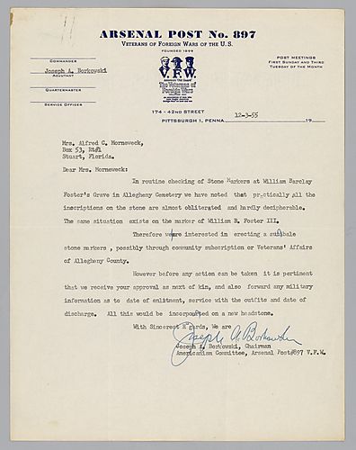 Letter from Joseph Borkowski to Evelyn Morneweck