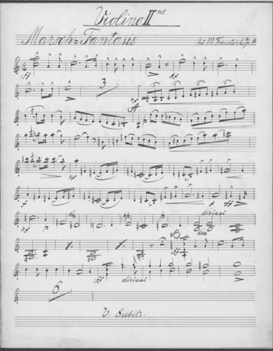 Opus 8 Marsch-Fantasie fur grosses Orchester: 2nd violin