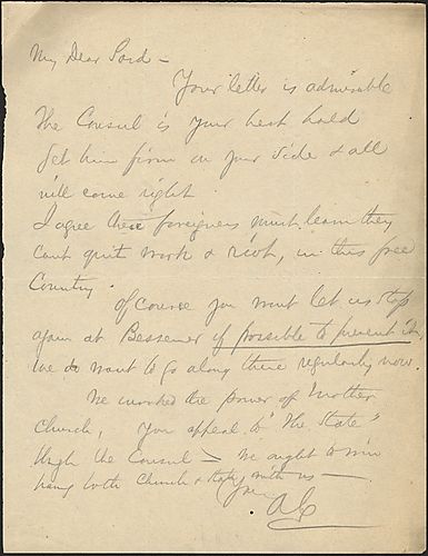 Carnegie discusses getting an unknown person on Frick's side and appealing to the State in an undisclosed matter. He also discusses foreign workers striking and visiting Bessemer to prevent future conflicts