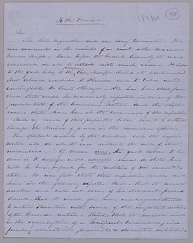 "To the Omniarch," signed Benjamin Franklin [J. M. Spear]