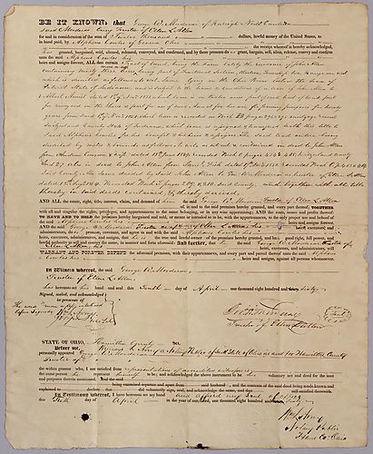 Deed, George W. Mordecai to Alpheus Cowles