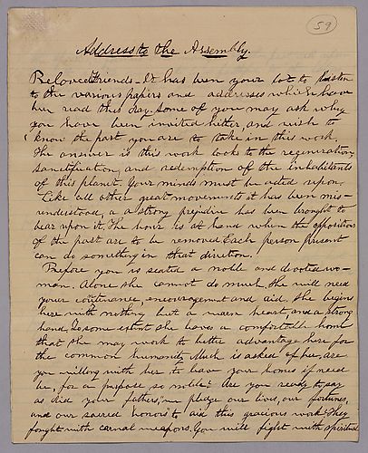 Address to the Assembly, by J. M. Spear