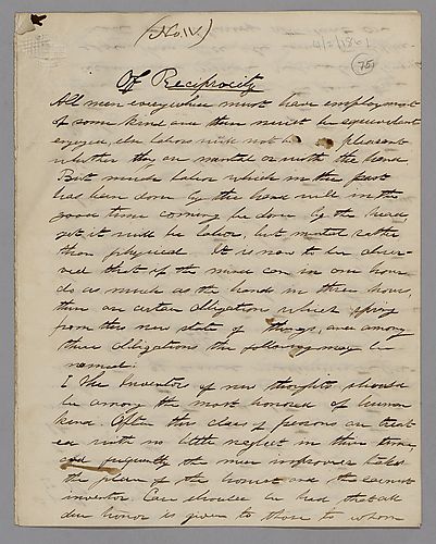 "Of Reciprocity," by J. M. Spear
