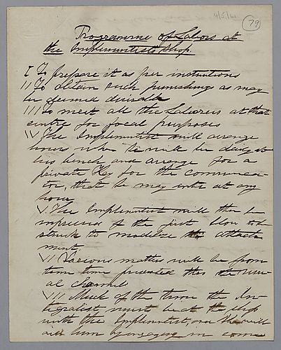 "Programme of Labors at the Implementist's Shop," by J. M. Spear