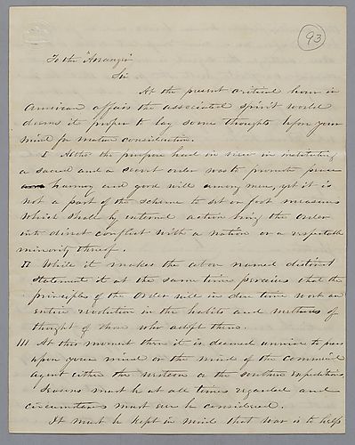 Communication to the Arranger given by Robert Rantoul, Messenger
