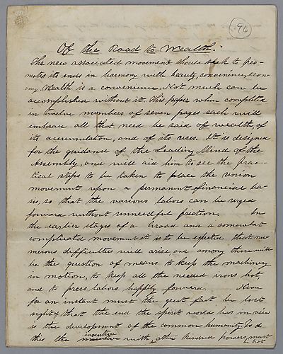"Of the Road to Wealth," by J. M. Spear