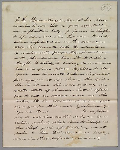 "To the Divinationist," by J. M. Spear, signed Benjamin Franklin [J. M. Spear]