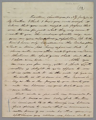 John M. Spear to My Brother [Sheldon]