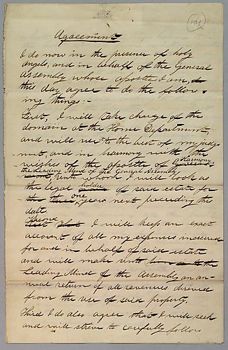 Agreement signed by Mary Gardner, written by J. M. Spear