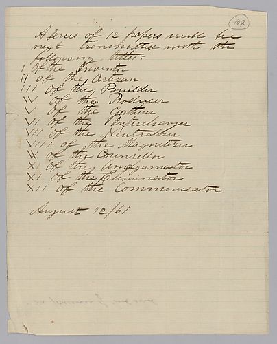 List of papers to be transmitted, written by J. M. Spear
