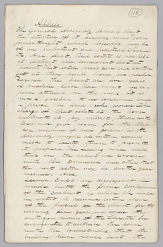 Address to the President of the General Assembly by J. M. Spear