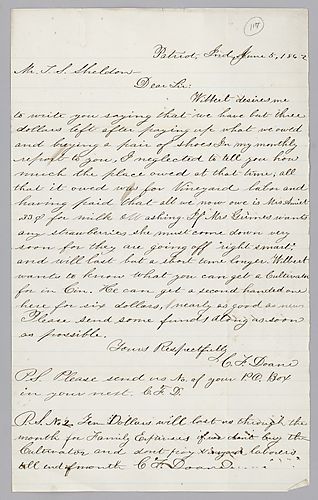 C. F. Doane to T. S. Sheldon