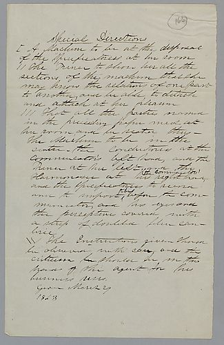 "Special Directions," J. M. Spear