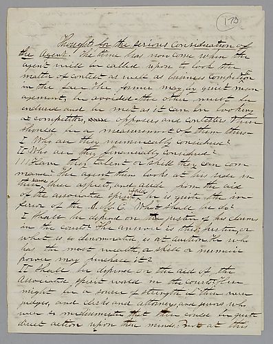 "Thoughts for the Serious Consideration of the Agent," by J. M. Spear