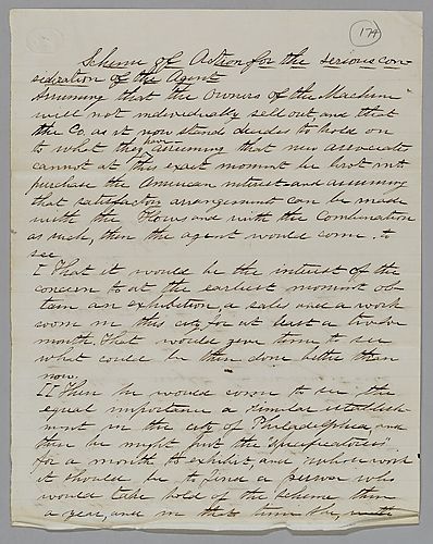 "Scheme of Action for the Serious Consideration of the Agent," by J. M. Spear