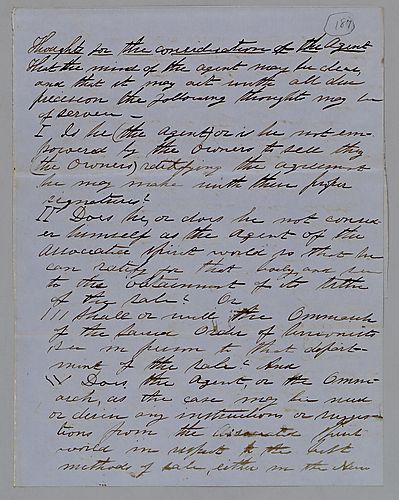 "Thoughts for the Consideration of the Agent," by J. M. Spear
