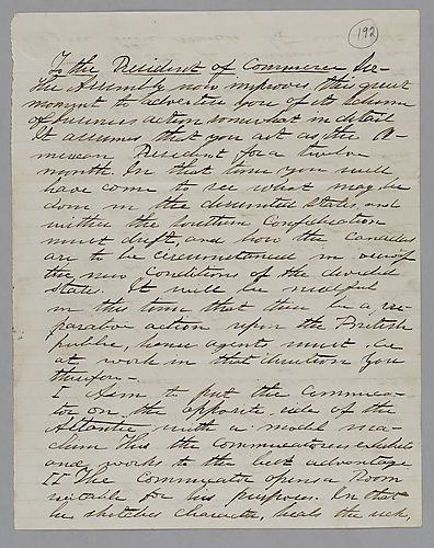 "To the President of Commerce," by J. M. Spear