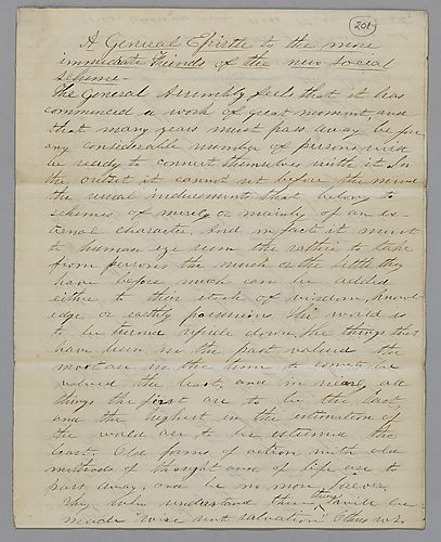 "A General Epistle to the More Immediate Friends of the New Social Scheme," J. M. Spear