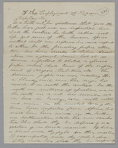 "Of the Employment of Negroes, Mulattoes, etc.," by J. M. Spear