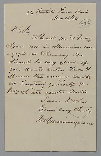 J. W. Cunningham to J. M. Spear