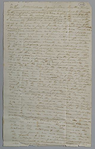 A.S.W. [J. M. Spear] to the American Agent