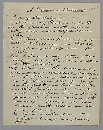 "A Business Statement," by J. M. Spear