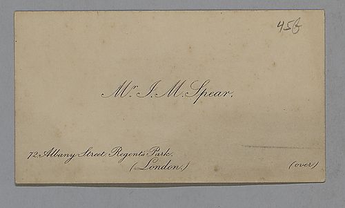 J. M. Spear business card