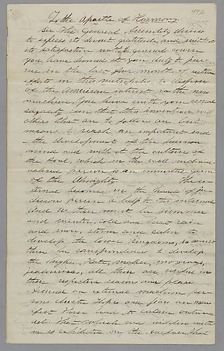 "To the Apostle of Harmony," signed Benjamin Franklin [J. M. Spear]