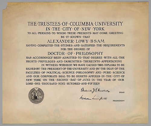 Ph.D. from Columbia University