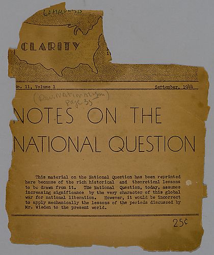 Clarity, Notes on the National Question