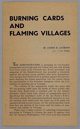 "Burning Cards and Flaming Villages", By James E. Jackson