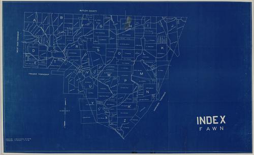 Fawn Township index map, drawn by J. Schutzman, traced by H. C. McKee