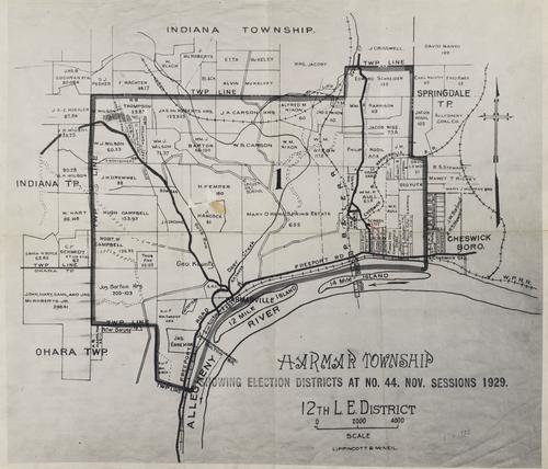Harmar Township, showing election districts at no. 44 Nov. Sessions 1929, 12th L. E. District