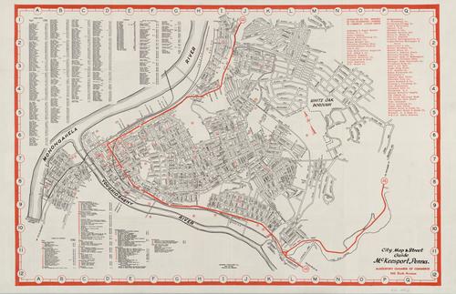 City map and street guide of McKeesport, Pennsylvania, prepared by the McKeesport Chamber of Commerce