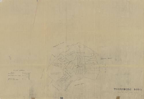 Thornburg Borough plan map, reduced by Roy M. Harrah