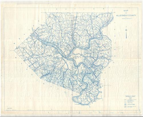 Map of Allegheny County, prepared by the Pennsylvania Department of Highways