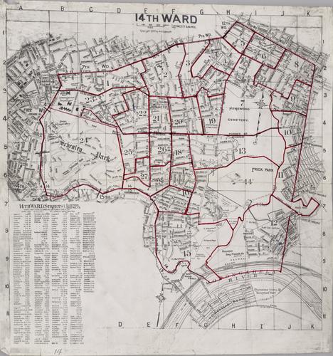 Ward 14, 1937 Districts