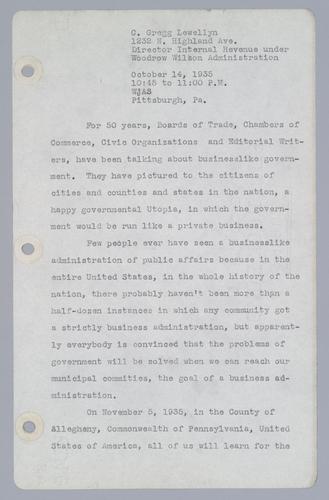C. Gregg Lewellyn, Director Internal Revenue under Woodrow Wilson Administration
