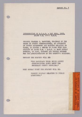 #7:Handicaps of County Commissioners in Purchase of Supplies