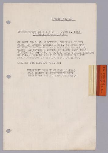 #10: Property Damage Claims Against the County in Connection with Necessary Public Improvements