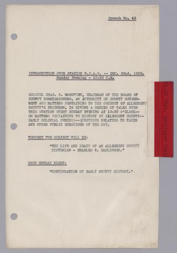 #43: The Life and Death of Charles W. Dahlinger